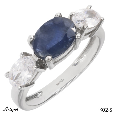 Ring K02-S with real Sapphire