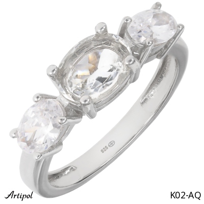 Ring K02-AQ with real Aquamarine