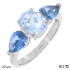 Bague K06-TB en Topaze bleue véritable