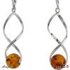 Earrings E3802-B with real Amber