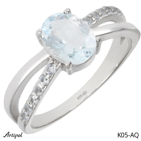 Bague K05-AQ en Aigue-marine véritable