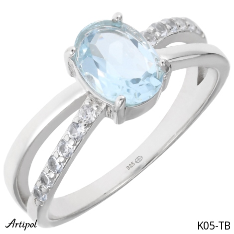 Ring K05-TB with real Blue Topaz