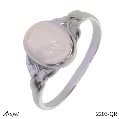 Ring 2203-QR with real Rose quartz