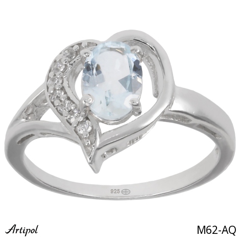 Ring M62-AQ with real Aquamarine