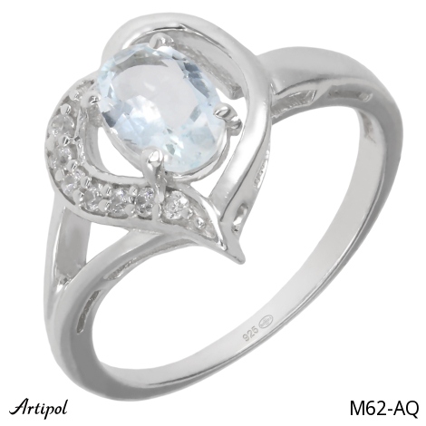 Ring M62-AQ mit echter Aquamarin