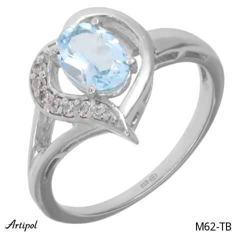 Ring M62-TB with real Blue Topaz