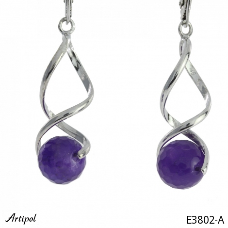 Earrings E3802-A with real Amethyst