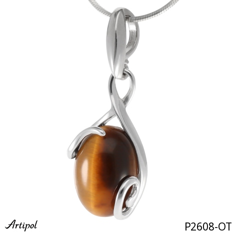 Pendentif P2608-OT en Oeil de tigre véritable