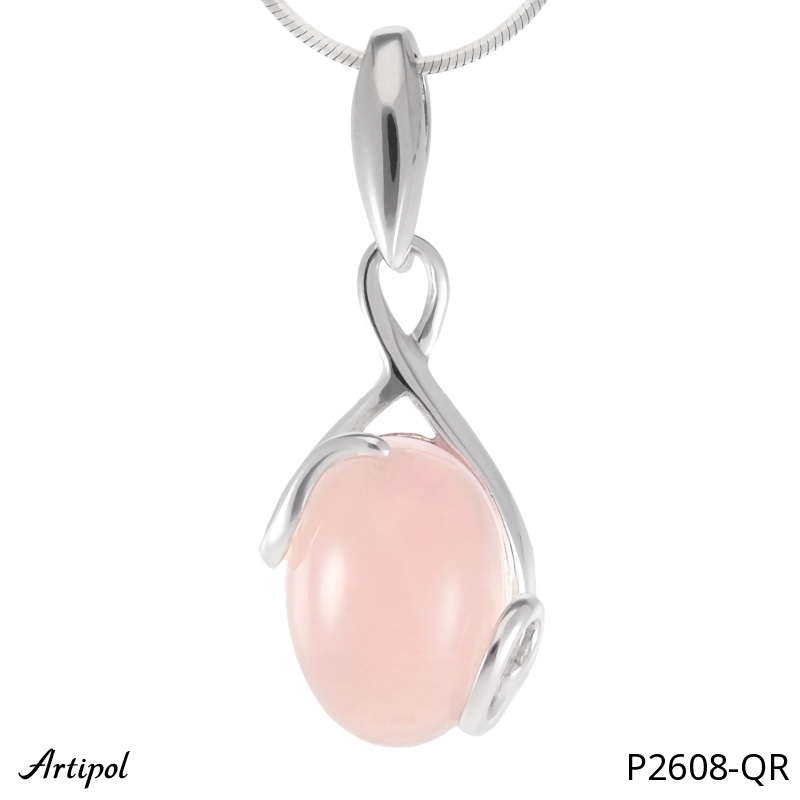 Pendentif P2608-QR en Quartz rose véritable