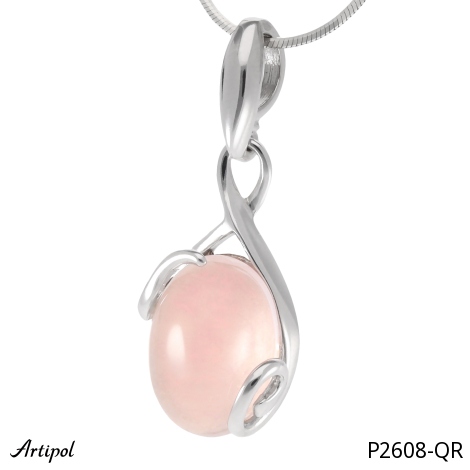 Pendant P2608-QR with real Rose quartz