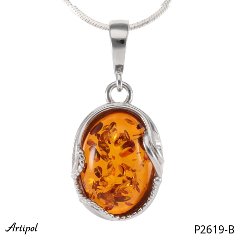Pendant P2619-B with real Amber