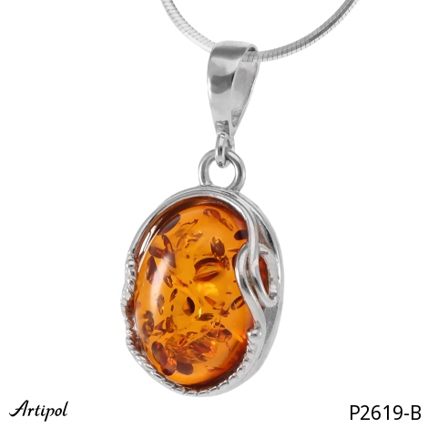 Pendant P2619-B with real Amber