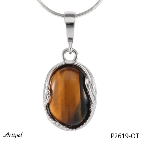 Pendentif P2619-OT en Oeil de tigre véritable