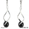 Earrings E3802-ON with real Black onyx