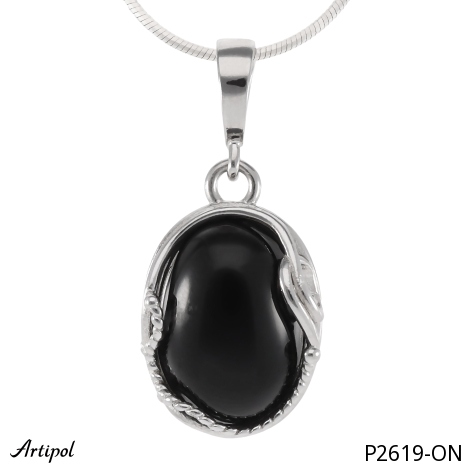 Pendentif P2619-ON en Onyx noir véritable