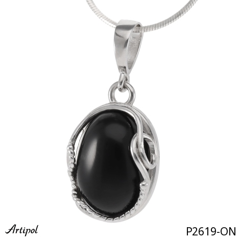 Pendentif P2619-ON en Onyx noir véritable