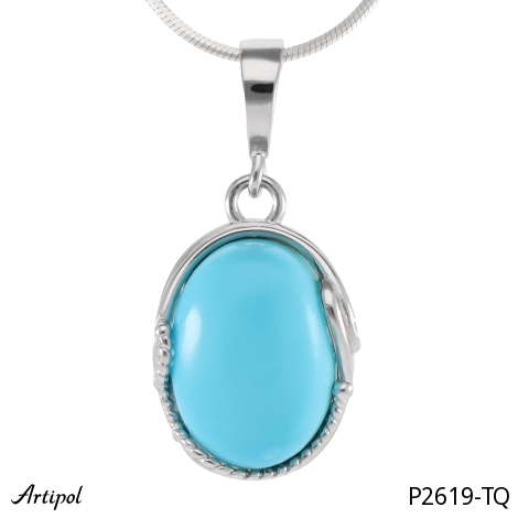 Pendentif P2619-TQ en Turquoise véritable