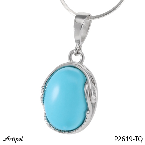 Pendentif P2619-TQ en Turquoise véritable