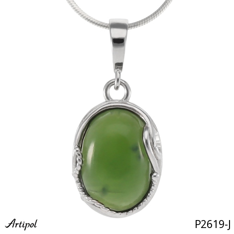 Pendentif P2619-J en Jade véritable