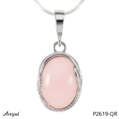 Pendant P2619-QR with real Rose Quartz