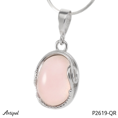 Pendentif P2619-QR en Quartz rose véritable