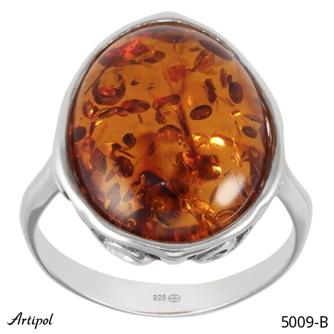 Ring 5009-B with real Amber