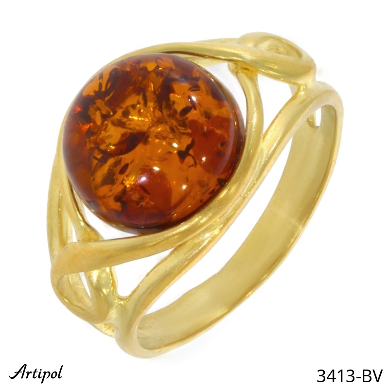 Ring 3413-BV mit echter Bernstein