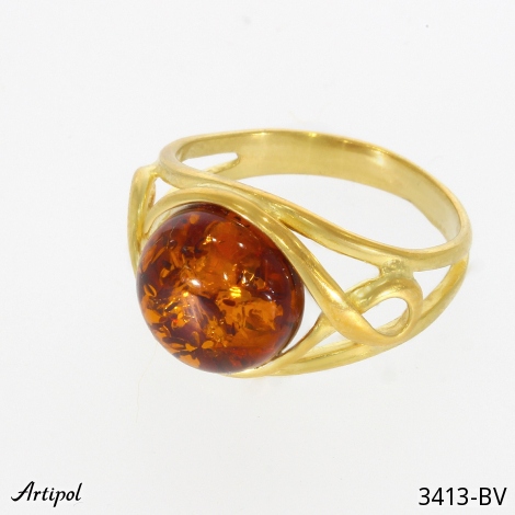 Ring 3413-BV mit echter Bernstein