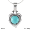 Pendant P3013-TQ with real Turquoise