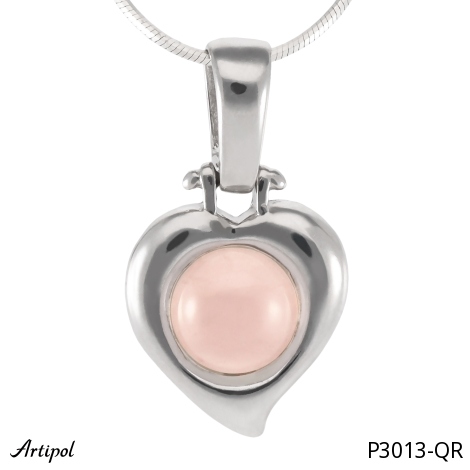 Pendant P3013-QR with real Rose quartz