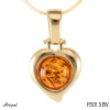 Pendant P3013-BV with real Amber