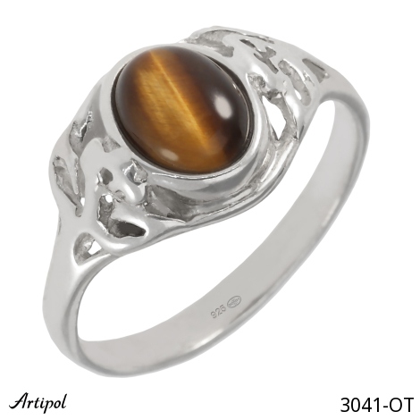 Bague 3041-OT en Oeil de tigre véritable