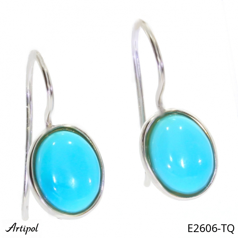 Earrings E2606-TQ with real Turquoise