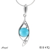 Pendant P2614-TQ with real Turquoise