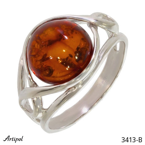 Ring 3413-B mit echter Bernstein