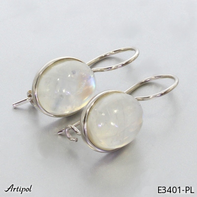 Earrings E3401-PL with real Moonstone