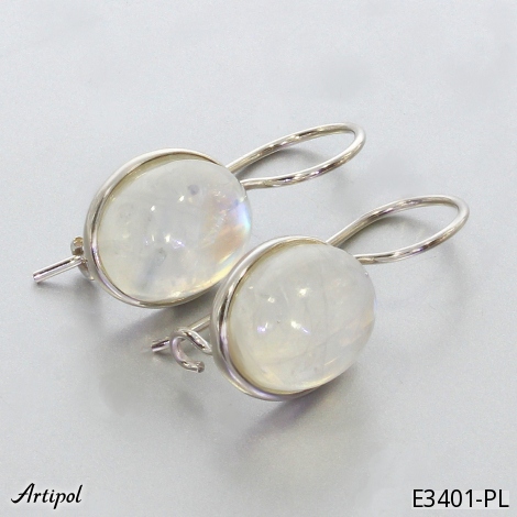 Earrings E3401-PL with real Moonstone