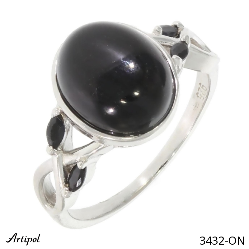 Ring 3432-ON mit echter Schwarzem Onyx