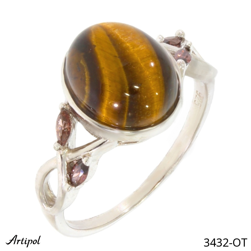 Bague 3432-OT en Oeil de tigre véritable