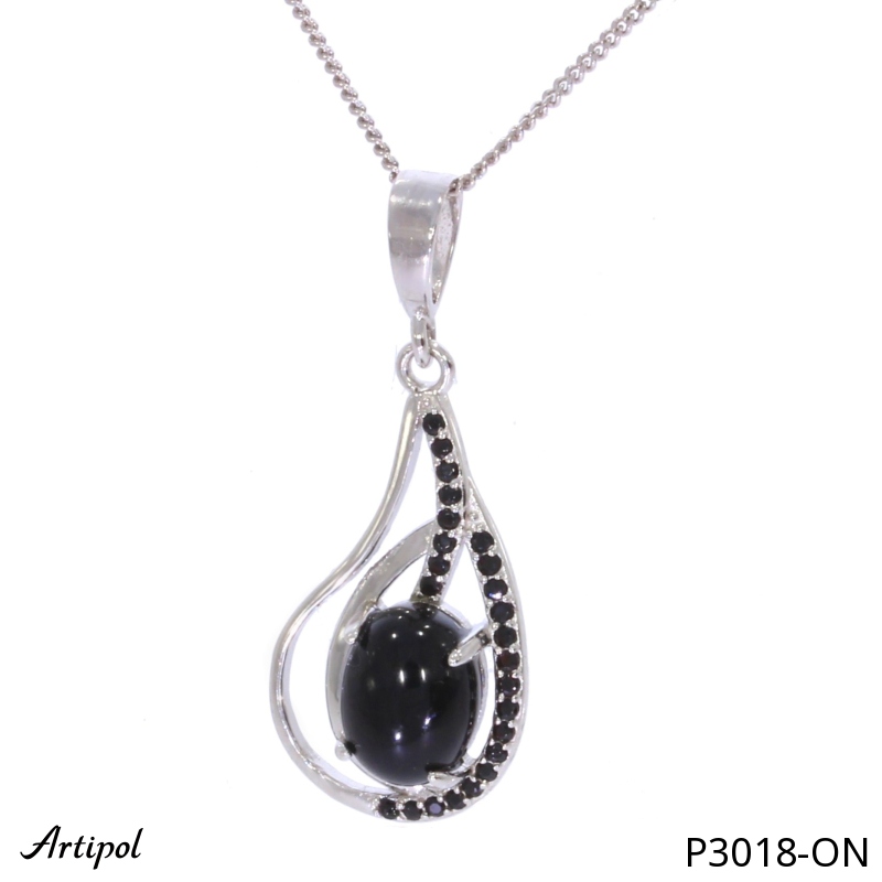 Anhänger P3018-ON mit echter Schwarzem Onyx