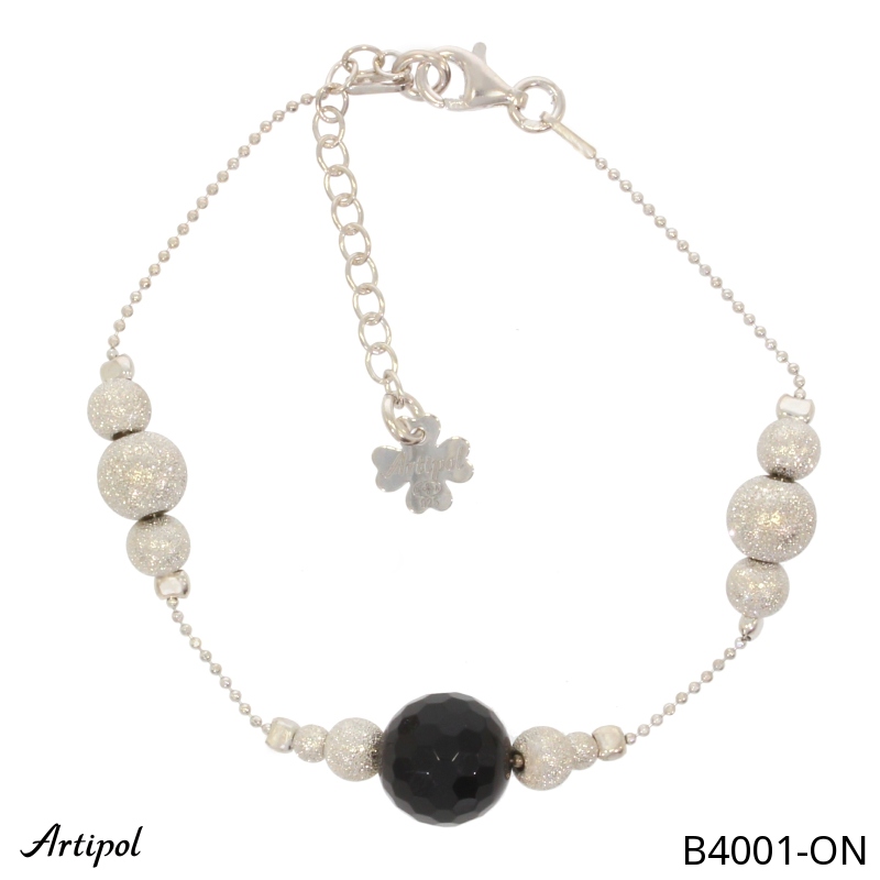 Armreif B4001-ON mit echter Schwarzem Onyx