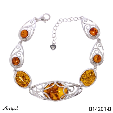 Bracelet B14201-B with real Amber