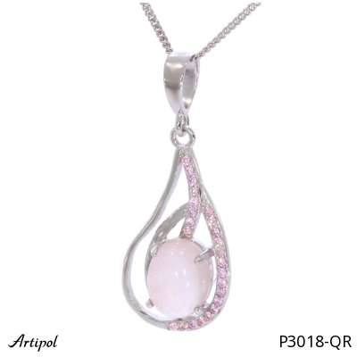 Pendant P3018-QR with real Rose Quartz