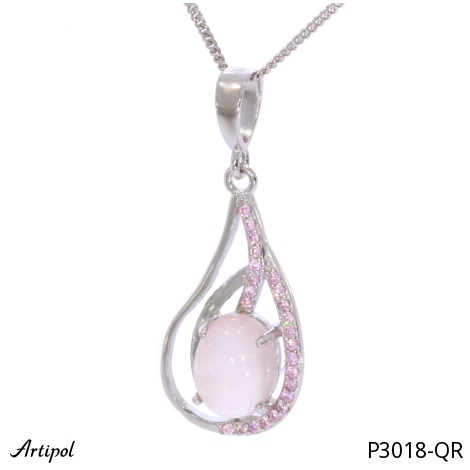 Pendentif P3018-QR en Quartz rose véritable