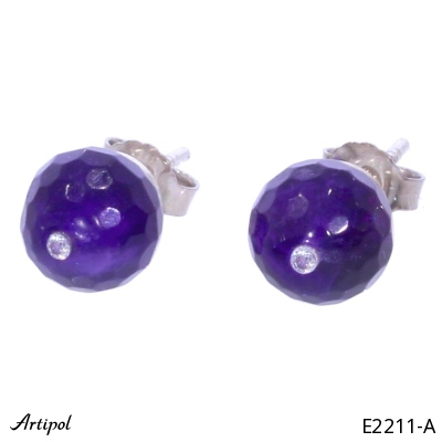 Earrings E2211-A with real Amethyst