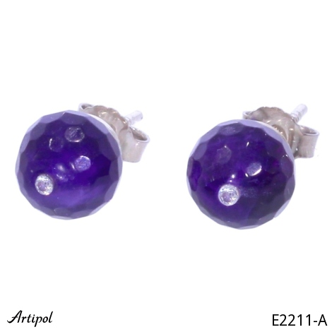 Kolczyki E2211-A z Ametystem