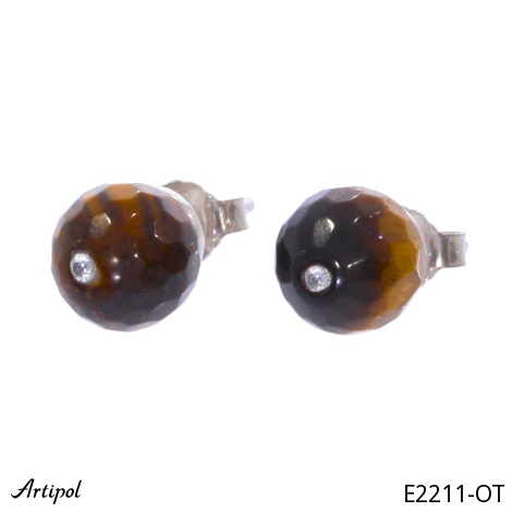 Earrings E2211-OT with real Tiger's eye