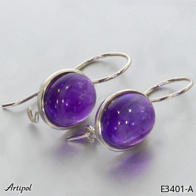 Earrings E3401-A with real Amethyst