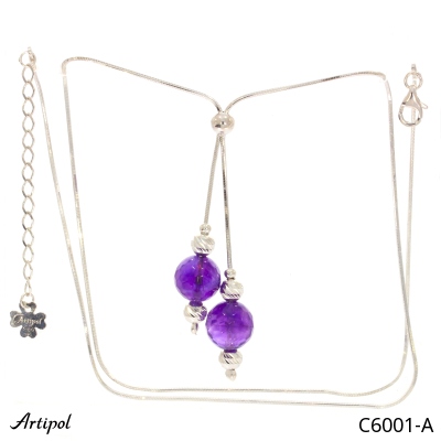 Halskette C6001-A mit echter Amethyst