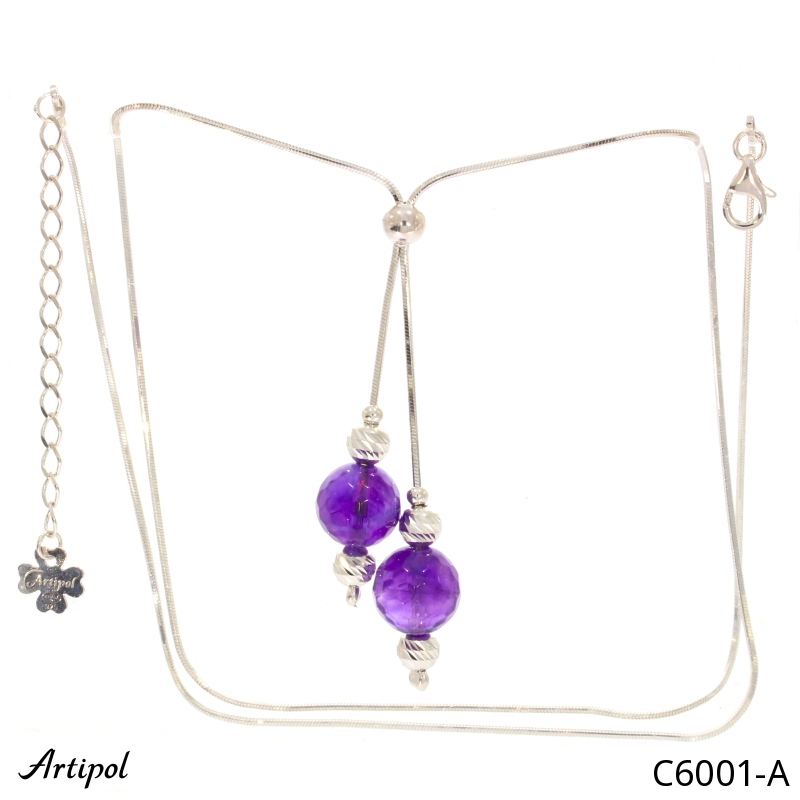 Halskette C6001-A mit echter Amethyst
